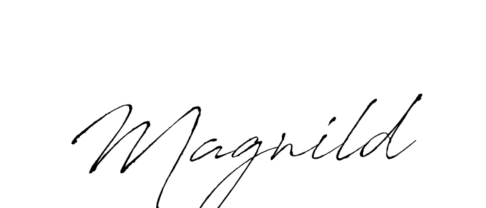 Create a beautiful signature design for name Magnild. With this signature (Antro_Vectra) fonts, you can make a handwritten signature for free. Magnild signature style 6 images and pictures png