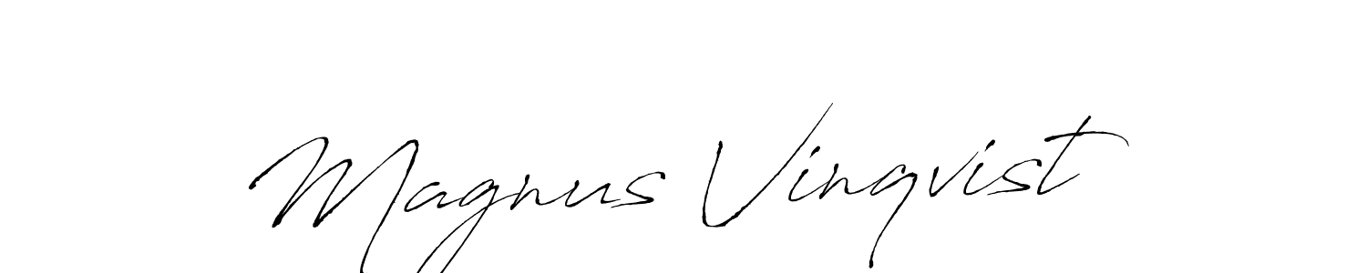 Create a beautiful signature design for name Magnus Vinqvist. With this signature (Antro_Vectra) fonts, you can make a handwritten signature for free. Magnus Vinqvist signature style 6 images and pictures png