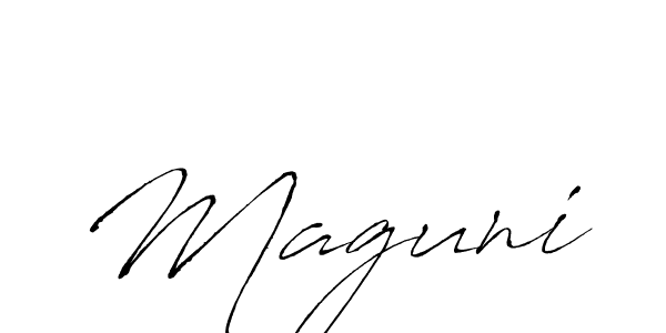 The best way (Antro_Vectra) to make a short signature is to pick only two or three words in your name. The name Maguni include a total of six letters. For converting this name. Maguni signature style 6 images and pictures png