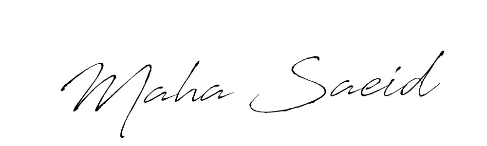 How to make Maha Saeid name signature. Use Antro_Vectra style for creating short signs online. This is the latest handwritten sign. Maha Saeid signature style 6 images and pictures png