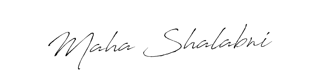 How to make Maha Shalabni name signature. Use Antro_Vectra style for creating short signs online. This is the latest handwritten sign. Maha Shalabni signature style 6 images and pictures png