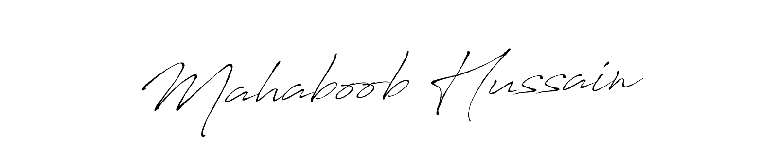Make a beautiful signature design for name Mahaboob Hussain. With this signature (Antro_Vectra) style, you can create a handwritten signature for free. Mahaboob Hussain signature style 6 images and pictures png