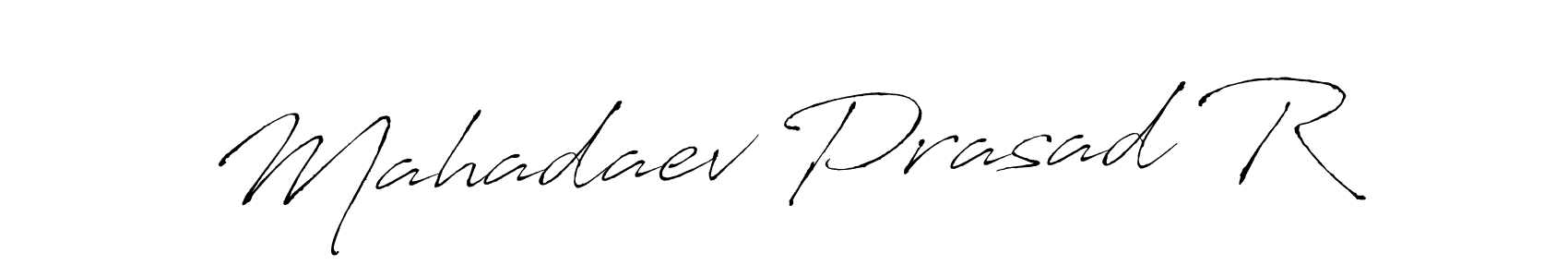 Create a beautiful signature design for name Mahadaev Prasad R. With this signature (Antro_Vectra) fonts, you can make a handwritten signature for free. Mahadaev Prasad R signature style 6 images and pictures png