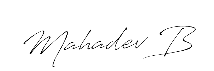 Use a signature maker to create a handwritten signature online. With this signature software, you can design (Antro_Vectra) your own signature for name Mahadev B. Mahadev B signature style 6 images and pictures png
