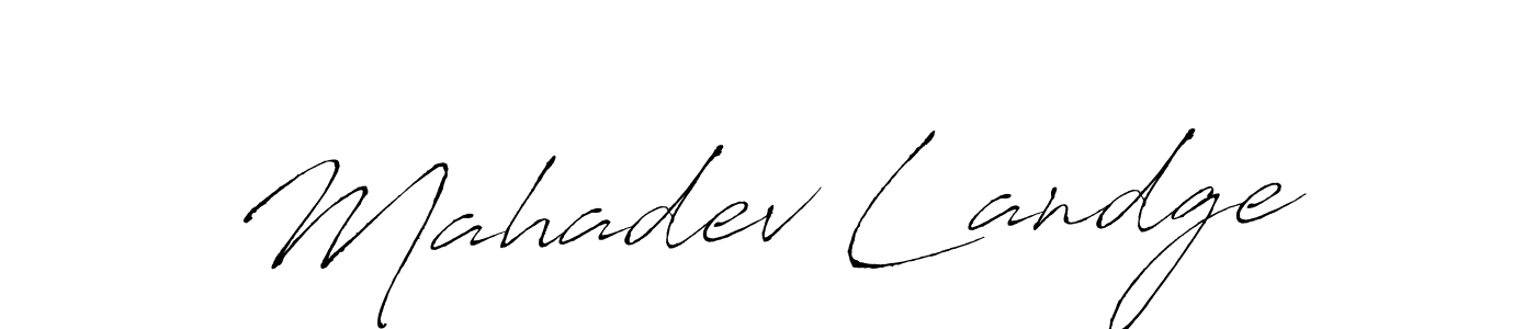 Antro_Vectra is a professional signature style that is perfect for those who want to add a touch of class to their signature. It is also a great choice for those who want to make their signature more unique. Get Mahadev Landge name to fancy signature for free. Mahadev Landge signature style 6 images and pictures png