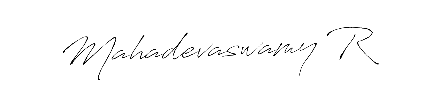 How to make Mahadevaswamy R name signature. Use Antro_Vectra style for creating short signs online. This is the latest handwritten sign. Mahadevaswamy R signature style 6 images and pictures png