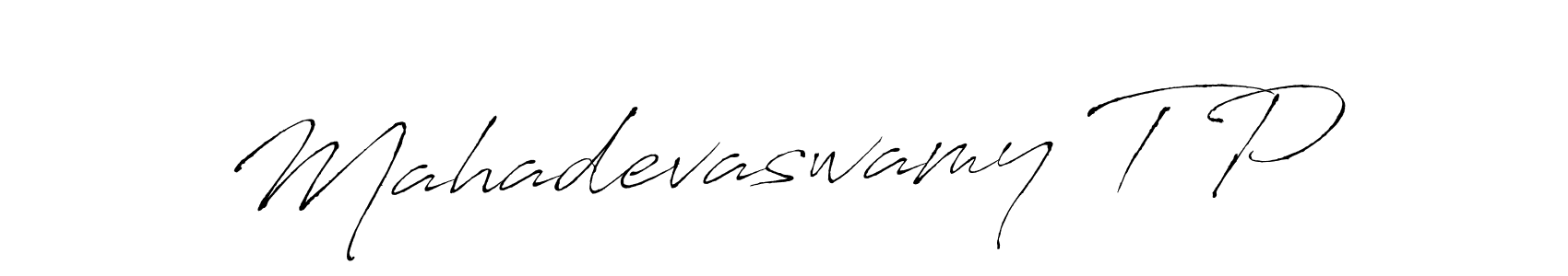 Create a beautiful signature design for name Mahadevaswamy T P. With this signature (Antro_Vectra) fonts, you can make a handwritten signature for free. Mahadevaswamy T P signature style 6 images and pictures png