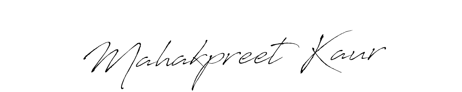 Create a beautiful signature design for name Mahakpreet Kaur. With this signature (Antro_Vectra) fonts, you can make a handwritten signature for free. Mahakpreet Kaur signature style 6 images and pictures png