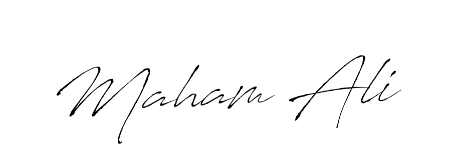 How to make Maham Ali signature? Antro_Vectra is a professional autograph style. Create handwritten signature for Maham Ali name. Maham Ali signature style 6 images and pictures png