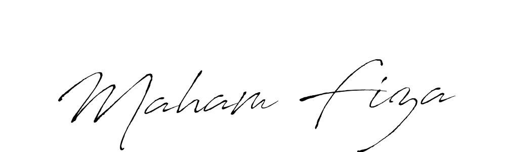 Design your own signature with our free online signature maker. With this signature software, you can create a handwritten (Antro_Vectra) signature for name Maham Fiza. Maham Fiza signature style 6 images and pictures png