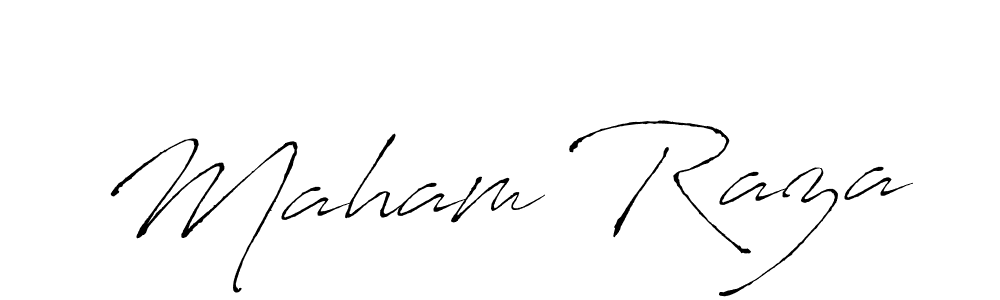 Design your own signature with our free online signature maker. With this signature software, you can create a handwritten (Antro_Vectra) signature for name Maham Raza. Maham Raza signature style 6 images and pictures png