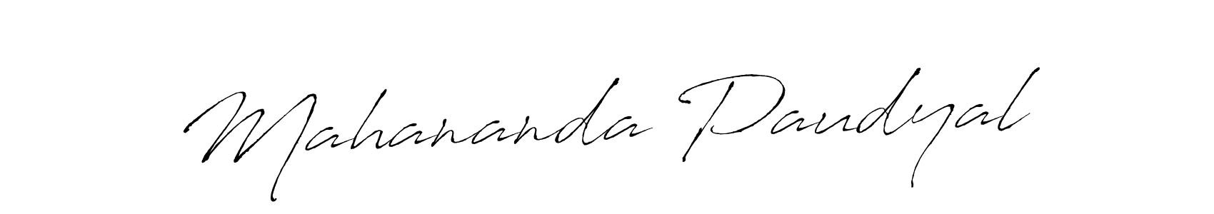 How to make Mahananda Paudyal name signature. Use Antro_Vectra style for creating short signs online. This is the latest handwritten sign. Mahananda Paudyal signature style 6 images and pictures png