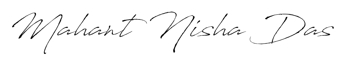 Personalize your online presence with Mahant Nisha Das signature rendered in elegant Antro_Vectra font. Great for website footers and blogs. Mahant Nisha Das signature style 6 images and pictures png