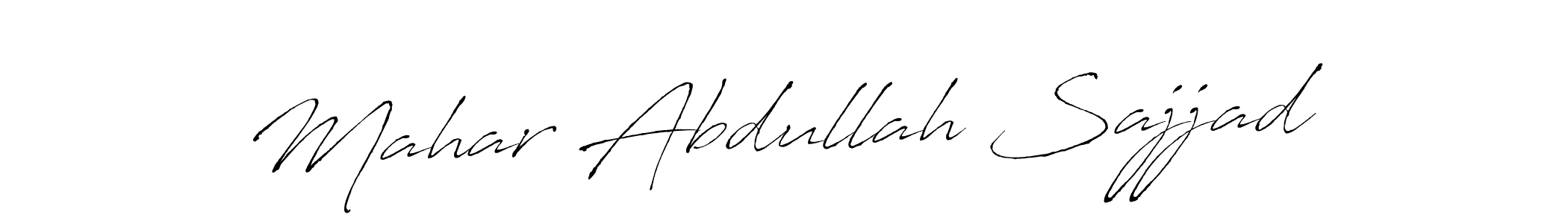 Make a beautiful signature design for name Mahar Abdullah Sajjad. With this signature (Antro_Vectra) style, you can create a handwritten signature for free. Mahar Abdullah Sajjad signature style 6 images and pictures png