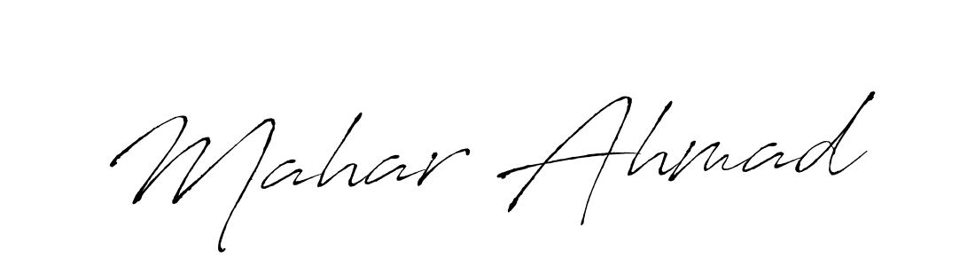 Design your own signature with our free online signature maker. With this signature software, you can create a handwritten (Antro_Vectra) signature for name Mahar Ahmad. Mahar Ahmad signature style 6 images and pictures png
