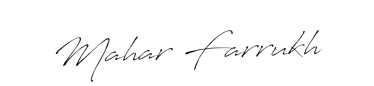 How to make Mahar Farrukh signature? Antro_Vectra is a professional autograph style. Create handwritten signature for Mahar Farrukh name. Mahar Farrukh signature style 6 images and pictures png