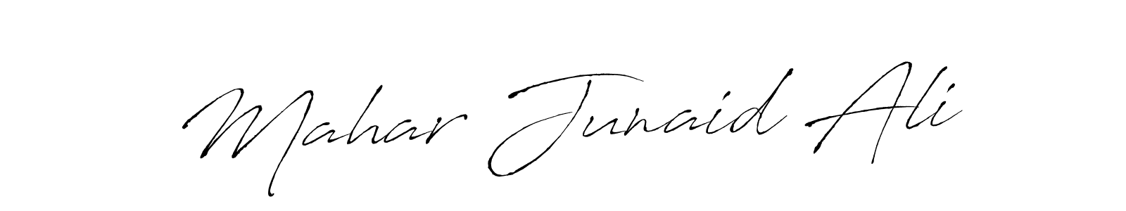 How to make Mahar Junaid Ali signature? Antro_Vectra is a professional autograph style. Create handwritten signature for Mahar Junaid Ali name. Mahar Junaid Ali signature style 6 images and pictures png