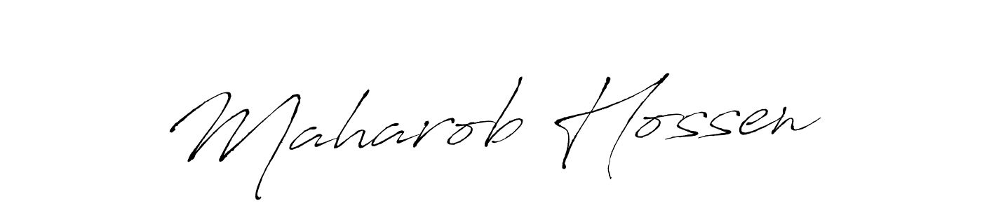 How to make Maharob Hossen name signature. Use Antro_Vectra style for creating short signs online. This is the latest handwritten sign. Maharob Hossen signature style 6 images and pictures png