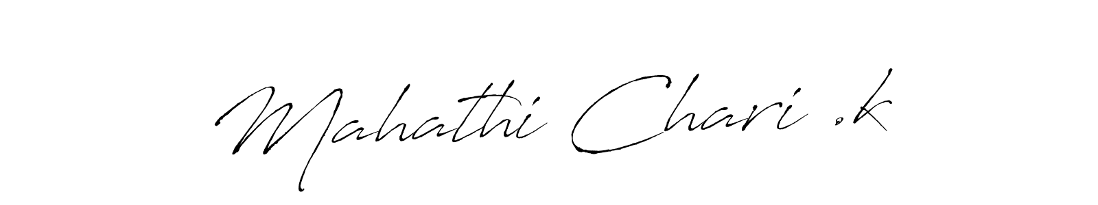 You should practise on your own different ways (Antro_Vectra) to write your name (Mahathi Chari .k) in signature. don't let someone else do it for you. Mahathi Chari .k signature style 6 images and pictures png