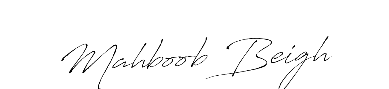 Create a beautiful signature design for name Mahboob Beigh. With this signature (Antro_Vectra) fonts, you can make a handwritten signature for free. Mahboob Beigh signature style 6 images and pictures png