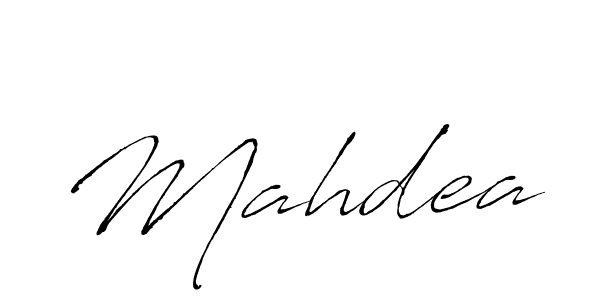 Use a signature maker to create a handwritten signature online. With this signature software, you can design (Antro_Vectra) your own signature for name Mahdea. Mahdea signature style 6 images and pictures png