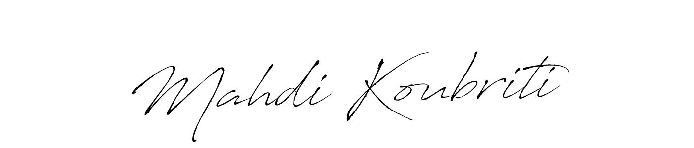 Design your own signature with our free online signature maker. With this signature software, you can create a handwritten (Antro_Vectra) signature for name Mahdi Koubriti. Mahdi Koubriti signature style 6 images and pictures png