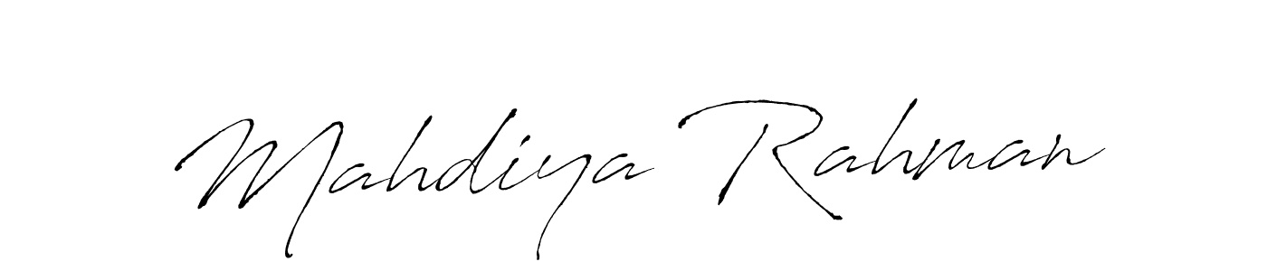 Make a beautiful signature design for name Mahdiya Rahman. With this signature (Antro_Vectra) style, you can create a handwritten signature for free. Mahdiya Rahman signature style 6 images and pictures png