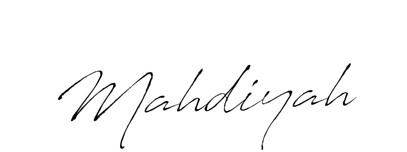 Create a beautiful signature design for name Mahdiyah. With this signature (Antro_Vectra) fonts, you can make a handwritten signature for free. Mahdiyah signature style 6 images and pictures png