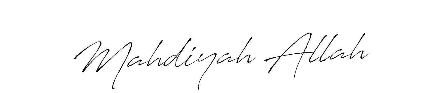 Make a beautiful signature design for name Mahdiyah Allah. With this signature (Antro_Vectra) style, you can create a handwritten signature for free. Mahdiyah Allah signature style 6 images and pictures png
