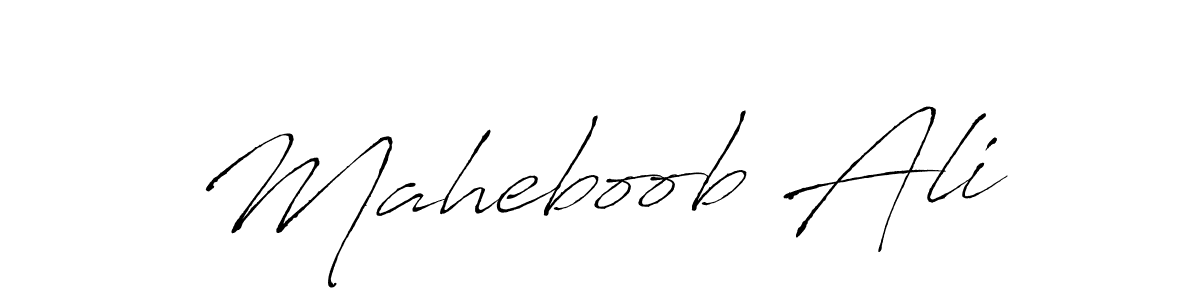 How to make Maheboob Ali name signature. Use Antro_Vectra style for creating short signs online. This is the latest handwritten sign. Maheboob Ali signature style 6 images and pictures png