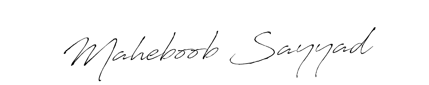 How to make Maheboob Sayyad name signature. Use Antro_Vectra style for creating short signs online. This is the latest handwritten sign. Maheboob Sayyad signature style 6 images and pictures png