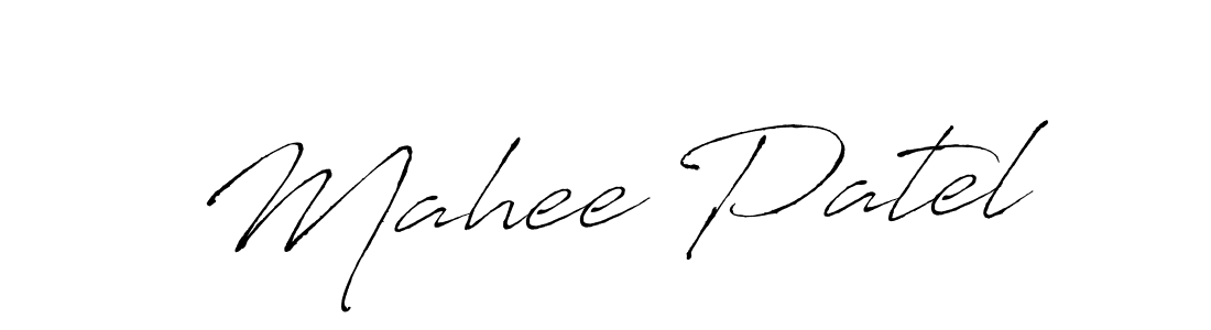 Mahee Patel stylish signature style. Best Handwritten Sign (Antro_Vectra) for my name. Handwritten Signature Collection Ideas for my name Mahee Patel. Mahee Patel signature style 6 images and pictures png