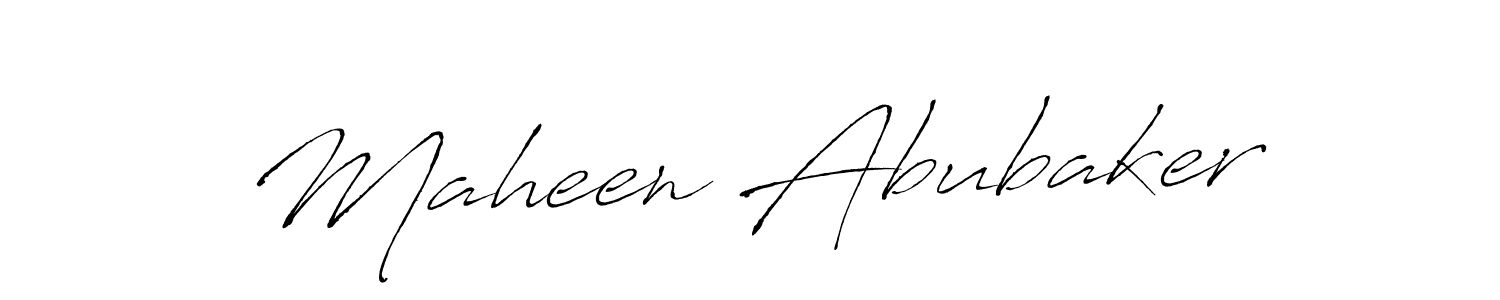 How to make Maheen Abubaker name signature. Use Antro_Vectra style for creating short signs online. This is the latest handwritten sign. Maheen Abubaker signature style 6 images and pictures png