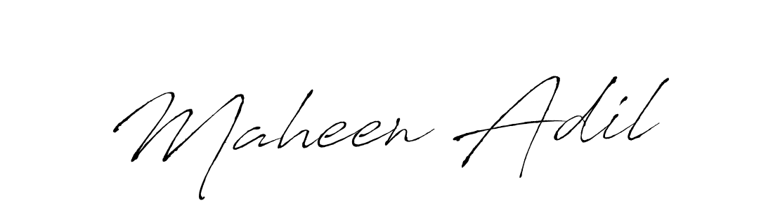 Design your own signature with our free online signature maker. With this signature software, you can create a handwritten (Antro_Vectra) signature for name Maheen Adil. Maheen Adil signature style 6 images and pictures png