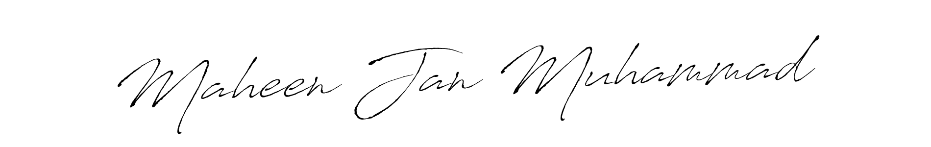 Antro_Vectra is a professional signature style that is perfect for those who want to add a touch of class to their signature. It is also a great choice for those who want to make their signature more unique. Get Maheen Jan Muhammad name to fancy signature for free. Maheen Jan Muhammad signature style 6 images and pictures png