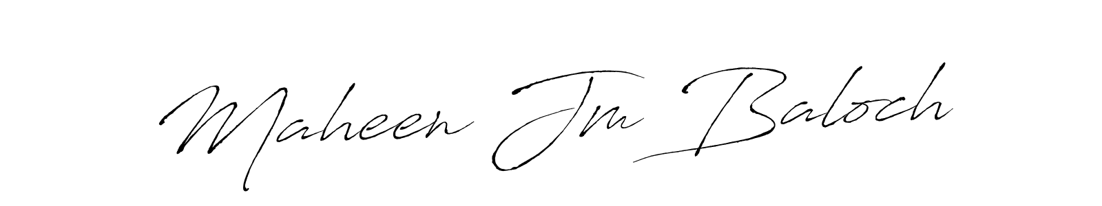 Make a beautiful signature design for name Maheen Jm Baloch. With this signature (Antro_Vectra) style, you can create a handwritten signature for free. Maheen Jm Baloch signature style 6 images and pictures png