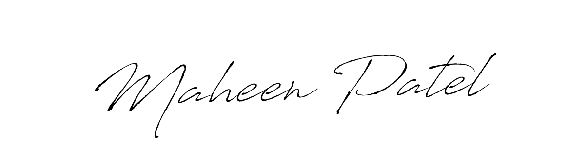 Design your own signature with our free online signature maker. With this signature software, you can create a handwritten (Antro_Vectra) signature for name Maheen Patel. Maheen Patel signature style 6 images and pictures png