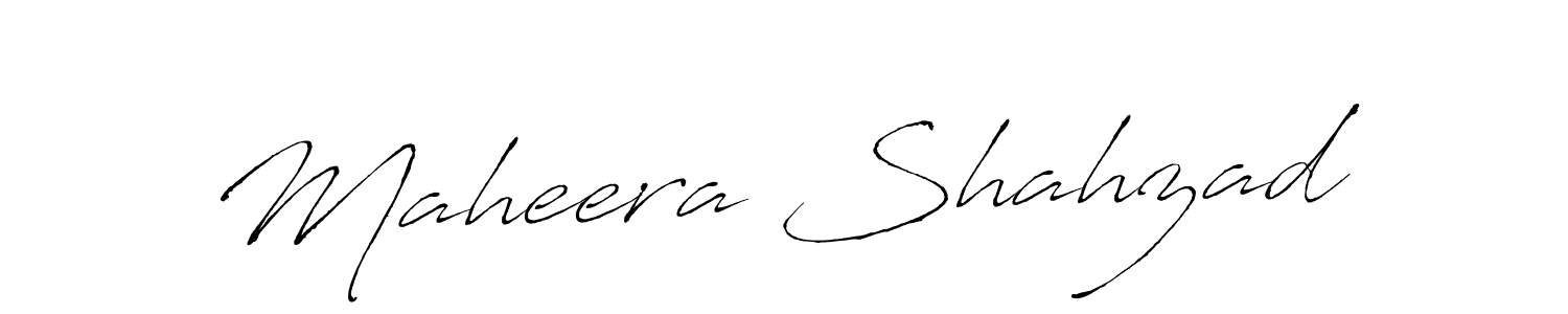 Create a beautiful signature design for name Maheera Shahzad. With this signature (Antro_Vectra) fonts, you can make a handwritten signature for free. Maheera Shahzad signature style 6 images and pictures png