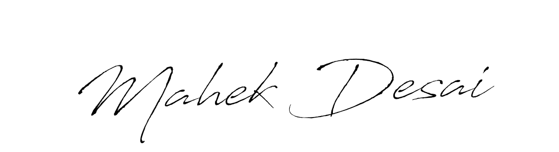 How to make Mahek Desai name signature. Use Antro_Vectra style for creating short signs online. This is the latest handwritten sign. Mahek Desai signature style 6 images and pictures png