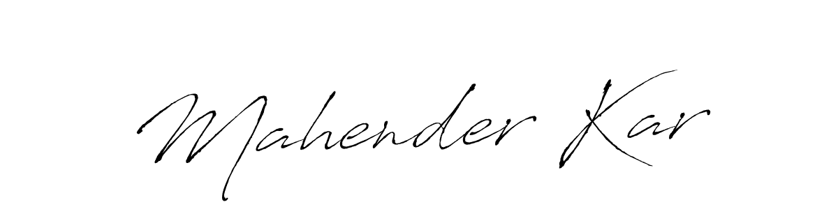 How to make Mahender Kar name signature. Use Antro_Vectra style for creating short signs online. This is the latest handwritten sign. Mahender Kar signature style 6 images and pictures png