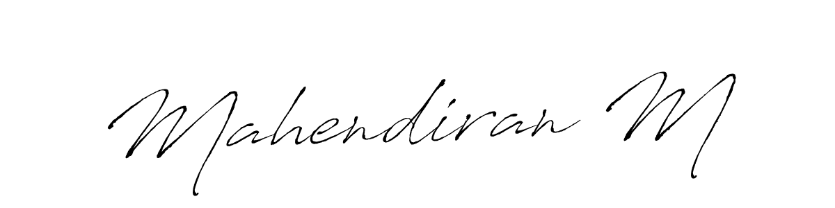 How to make Mahendiran M signature? Antro_Vectra is a professional autograph style. Create handwritten signature for Mahendiran M name. Mahendiran M signature style 6 images and pictures png