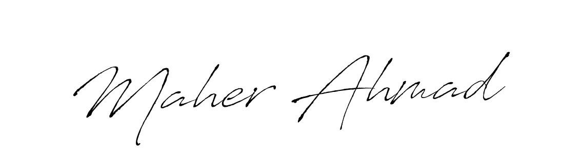 Create a beautiful signature design for name Maher Ahmad. With this signature (Antro_Vectra) fonts, you can make a handwritten signature for free. Maher Ahmad signature style 6 images and pictures png