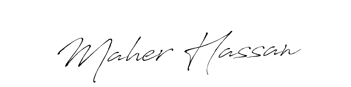 Create a beautiful signature design for name Maher Hassan. With this signature (Antro_Vectra) fonts, you can make a handwritten signature for free. Maher Hassan signature style 6 images and pictures png