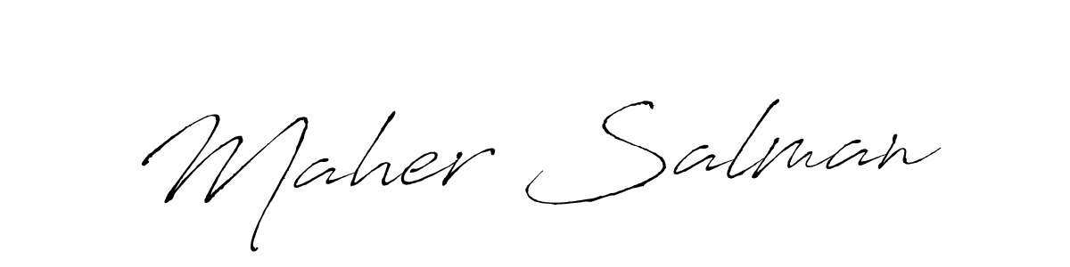 Also we have Maher Salman name is the best signature style. Create professional handwritten signature collection using Antro_Vectra autograph style. Maher Salman signature style 6 images and pictures png