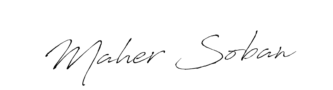 How to make Maher Soban name signature. Use Antro_Vectra style for creating short signs online. This is the latest handwritten sign. Maher Soban signature style 6 images and pictures png