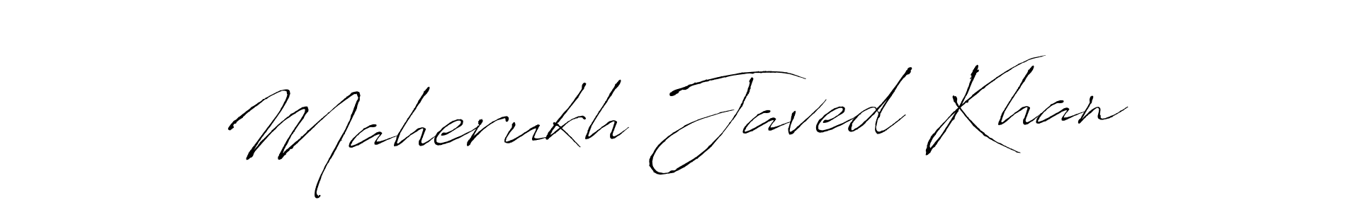 How to make Maherukh Javed Khan name signature. Use Antro_Vectra style for creating short signs online. This is the latest handwritten sign. Maherukh Javed Khan signature style 6 images and pictures png