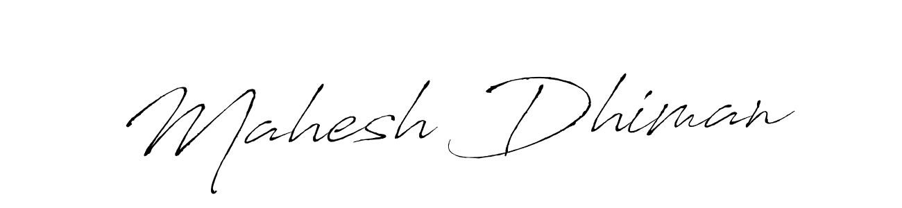 How to make Mahesh Dhiman name signature. Use Antro_Vectra style for creating short signs online. This is the latest handwritten sign. Mahesh Dhiman signature style 6 images and pictures png