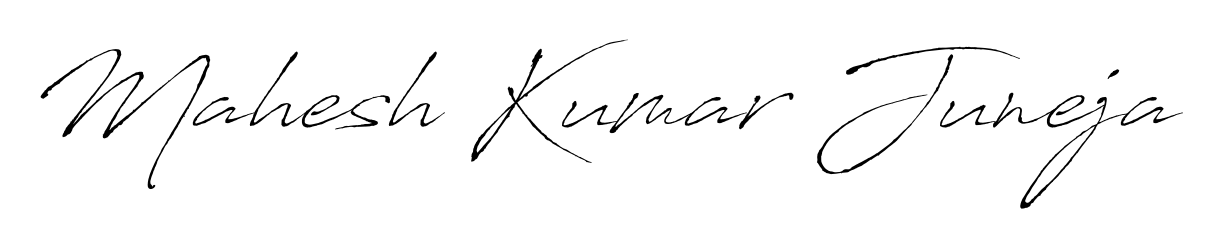 The Antro_Vectra font transforms the name Mahesh Kumar Juneja into an executive sign with sharp precision and distinguished character. Mahesh Kumar Juneja signature style 6 images and pictures png