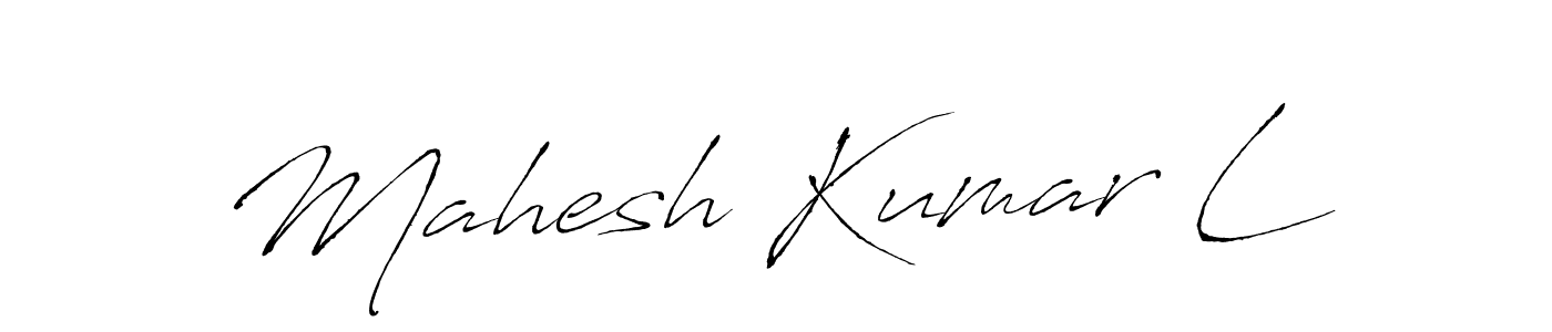 Create a beautiful signature design for name Mahesh Kumar L. With this signature (Antro_Vectra) fonts, you can make a handwritten signature for free. Mahesh Kumar L signature style 6 images and pictures png