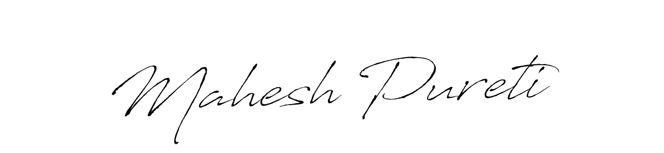 Mahesh Pureti stylish signature style. Best Handwritten Sign (Antro_Vectra) for my name. Handwritten Signature Collection Ideas for my name Mahesh Pureti. Mahesh Pureti signature style 6 images and pictures png